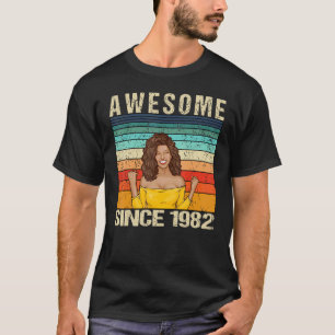 40 Year Old Awesome Since 1982 40th Birthday Curly T-Shirt