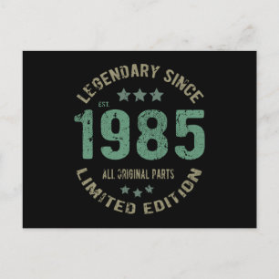 40 Year Old Bday 1985 Legend Since 40th Birthday Postcard