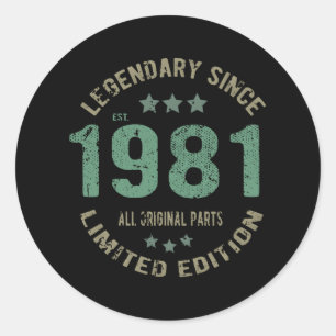 40 Year Old Bday Legend 40th Birthday Classic Round Sticker