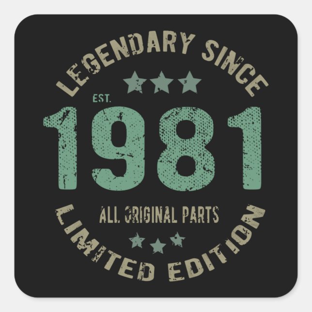 40 Year Old Bday Legend 40th Birthday Square Sticker (Front)