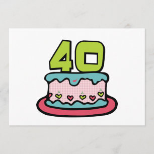 40 Year Old Birthday Cake Card