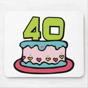 40 Year Old Birthday Cake Mouse Mat