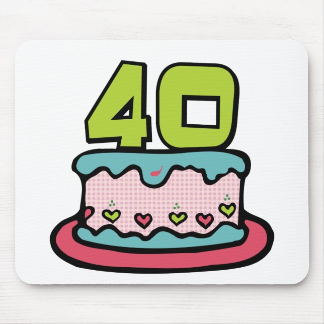 40 Year Old Birthday Cake Mouse Mat (Front)