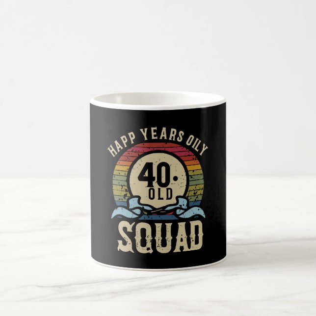 40 Year Old Birthday Squad Vintage Coffee Mug (Center)
