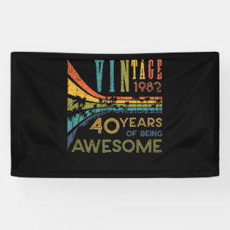 40 Year Old Birthday Vintage 1982 40th Birthday Banner