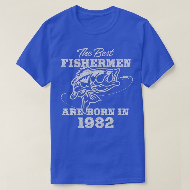 40 Year Old Fisherman_ Fishing 1982 40th Birthday  T-Shirt (Design Front)