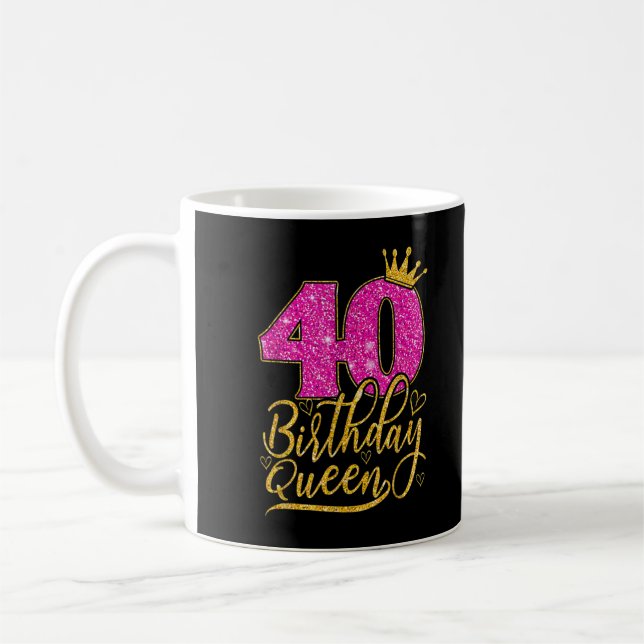 40 Year Old Gifts 40th Birthday Queen Diamond Crow Coffee Mug (Left)