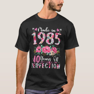 40 Year Old Made In 1985 Floral 40th Birthday Wome T-Shirt
