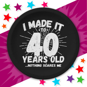 40 Year Old Sarcastic Meme Funny 40th Birthday Paper Plate