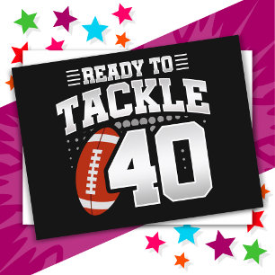 40 Year Old Tackle Football Party 40th Birthday Postcard