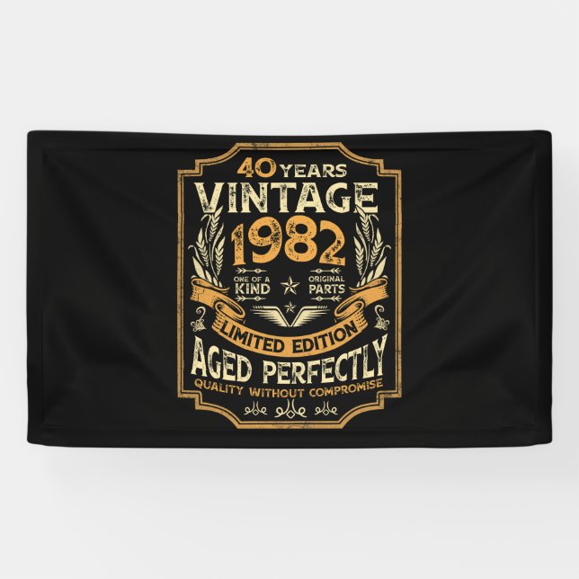 40 Year Old Vintage 1982 40th Birthday Banner (Horizontal)