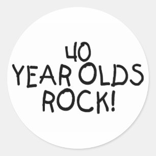 40 Year Olds Rock Classic Round Sticker
