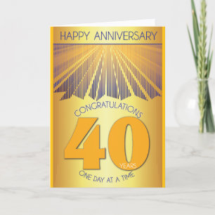 40 Year Sober Anniversary   Golden Ray 12 Step  Card