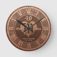 40 Year Vintage Copper Look Wedding Anniversary 