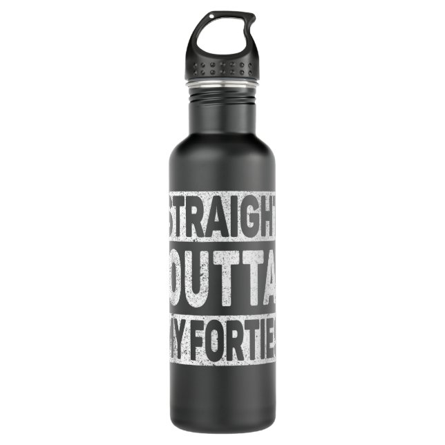 40 Years 1982 Straight Outta My Forties 40th BIRTH 710 Ml Water Bottle (Front)