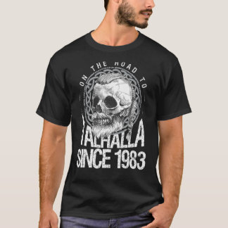 40 Years 1983 Birthday Valhalla Viking Dad T-Shirt