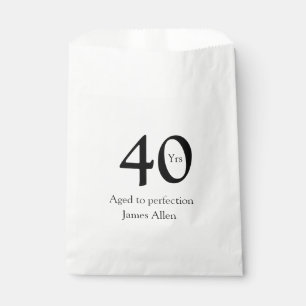 40 years aged to perfection birthday name simple  favour bags