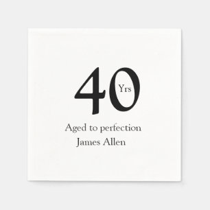 40 years aged to perfection birthday name simple napkin