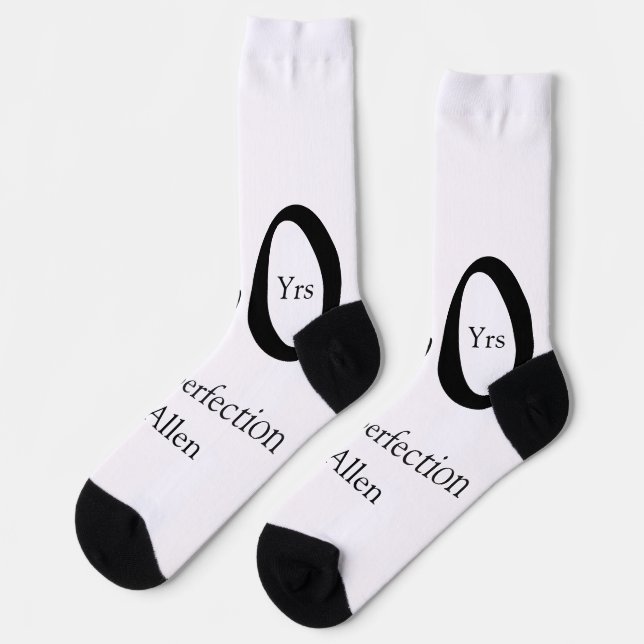 40 years aged to perfection birthday name simple  socks (Left)