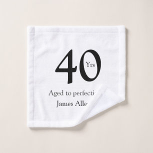 40 years aged to perfection birthday name simple  wash cloth