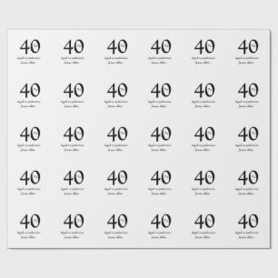 40 years aged to perfection birthday name simple  wrapping paper
