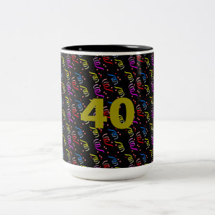 40 Years and Confetti Two-Tone Mug