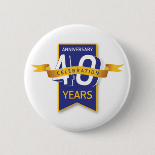 40 Years Anniversary Design 6 Cm Round Badge