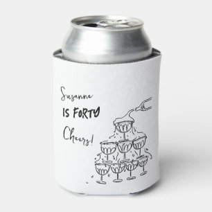40 years Birthday Champagne tower funky Can Cooler