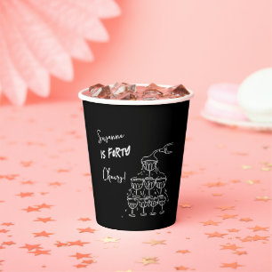 40 years Birthday Champagne tower funky Paper Cups