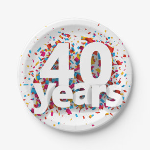 40 years celebration party paper plate
