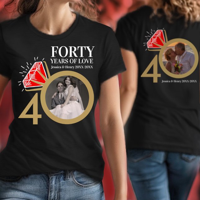 40 years custom anniversary ruby wedding ring T-Shirt (Creator Uploaded)