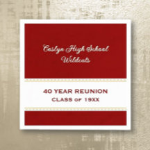 40 Years! Custom Class Reunion party Paper Napkin