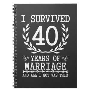 40 Years Husband Wife 40th Wedding Anniversary Notebook