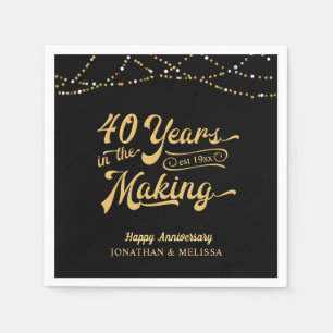 40 YEARS IN THE MAKING 40th Anniversary Lights Napkin