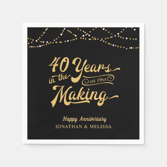 40 YEARS IN THE MAKING 40th Anniversary Lights Napkin (Front)