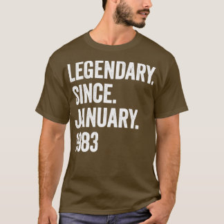 40 Years Legendary Since January 1983 40th Birthda T-Shirt