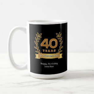 40 years of awesomeness - custom birthday black coffee mug