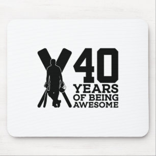 40 Years Of Being Awesome Cricket 40th Birthday Mouse Mat