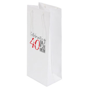 40 years of being awesome wine gift bag