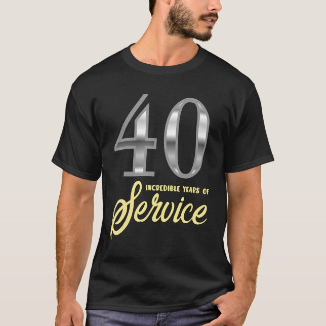 40 Years Of Service 40th Employee Anniversary Appr T-Shirt (Front)