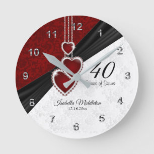 40 Years of Service Round Clock