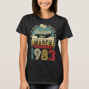 40 Years Old 40th Birthday Vintage Retro March 19 T-Shirt