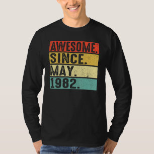 40 Years Old Awesome Since May 1982 40th Birthday T-Shirt