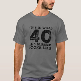 40 Years Old Blessed 40Th Birthday Party Christian T-Shirt
