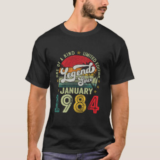 40 Years Old Born In January 1984 40th Birthday Gi T-Shirt