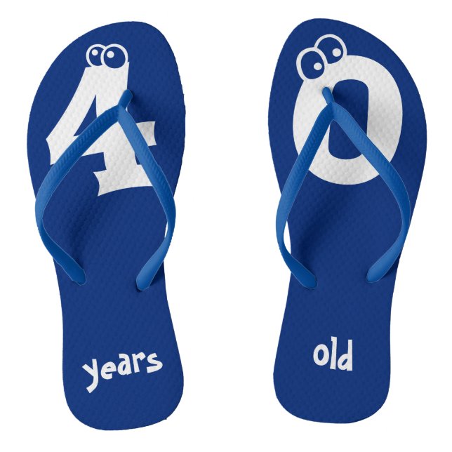 40 years old Cool Birthday Design Flip Flops (Footbed)
