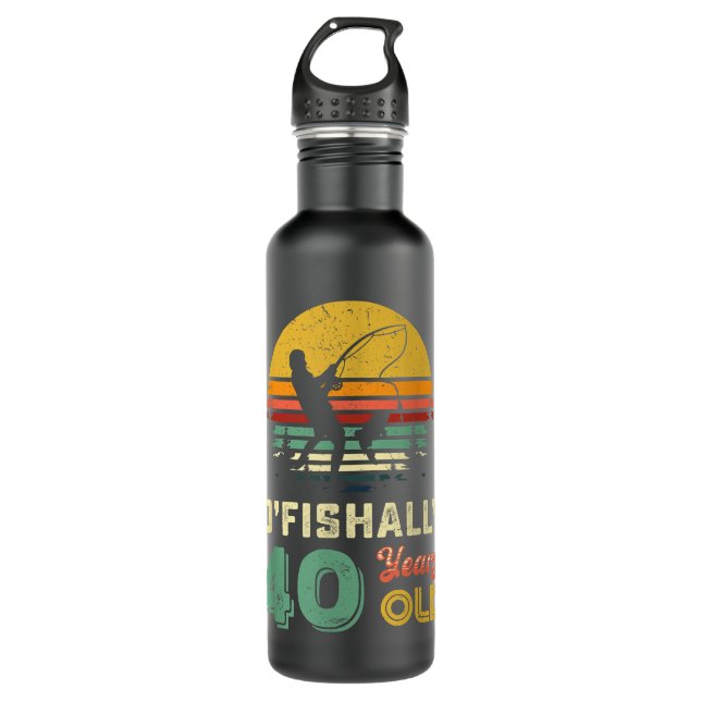 40 Years Old Fishing Gift 40th Birthday Cool Forty 710 Ml Water Bottle (Front)