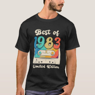40 Years Old Gifts Best Of 1983 Cassette Tape 40th T-Shirt