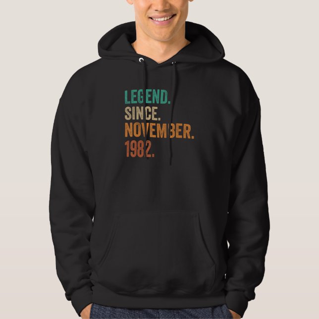 40 Years Old  Legend Since November 1982 40th Birt Hoodie (Front)
