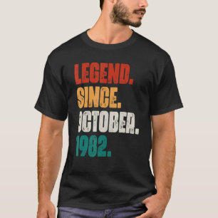 40 Years Old  Legend Since October 1982 40th Birth T-Shirt